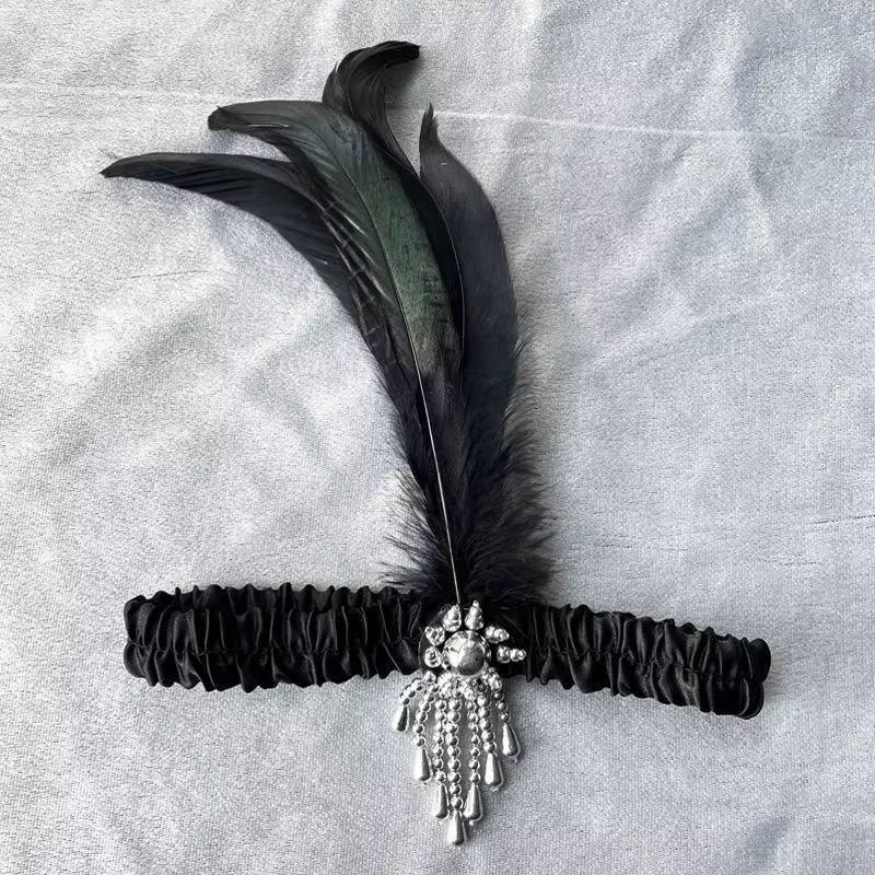 Accessoires pour cheveux noirs pour femmes, bandeau perlé rétro Gatsby des années 1920, couvre-chef 