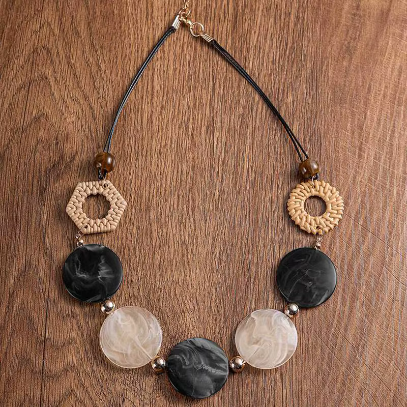 Accessoires acryliques Vintage, pendentifs faits à la main, colliers de déclaration géométrique rétr