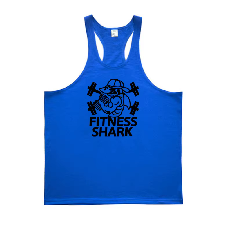 FITNESS SHARK-Vêtements Raceback en Coton pour Homme, Haut de Musculation Précieux, Maillots de Fitn