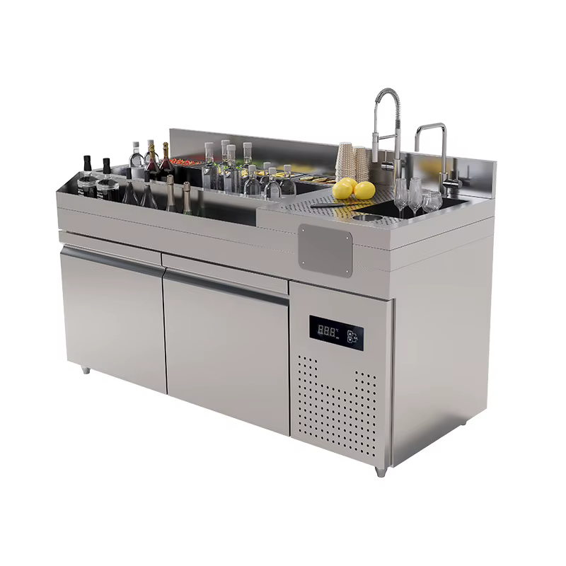 Station de bar portable pour événements, restaurants, hôtels, bars, comptoir en acier inoxydable, st