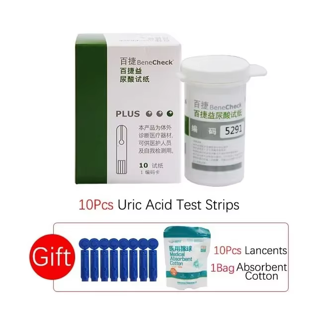 BeneCheck – lecteur automatique d'acide urique, 10/25 pièces, bandelettes de test et aiguilles de po