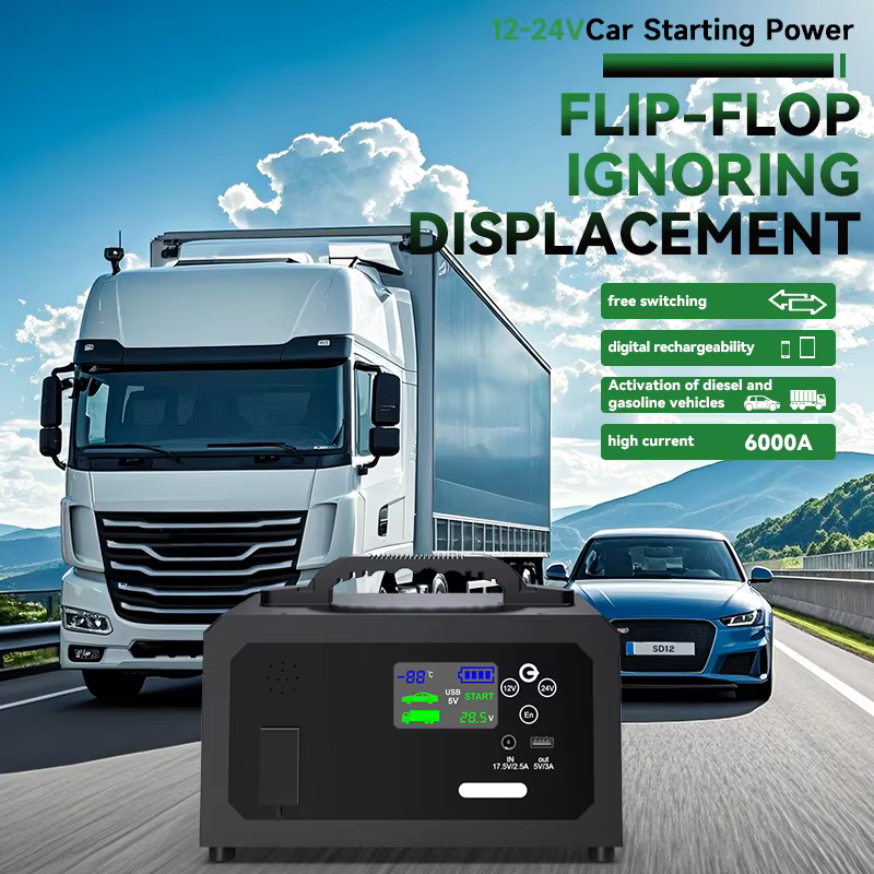 Démarreur de batterie 12V 24V, 6000a, Booster de puissance de pointe, 28000mAh, adapté aux véhicules