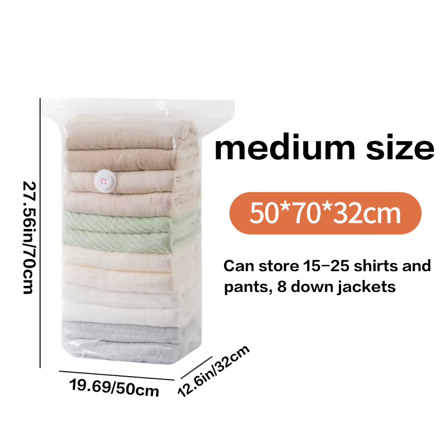 Sac de compression sous vide, pas besoin de pompage, sac de rangement pour vêtements, sac de rangeme