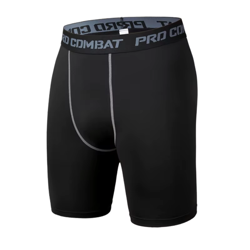 Leggings de sport pour hommes, shorts de compression, séchage rapide, extensibles, pour fitness, cou
