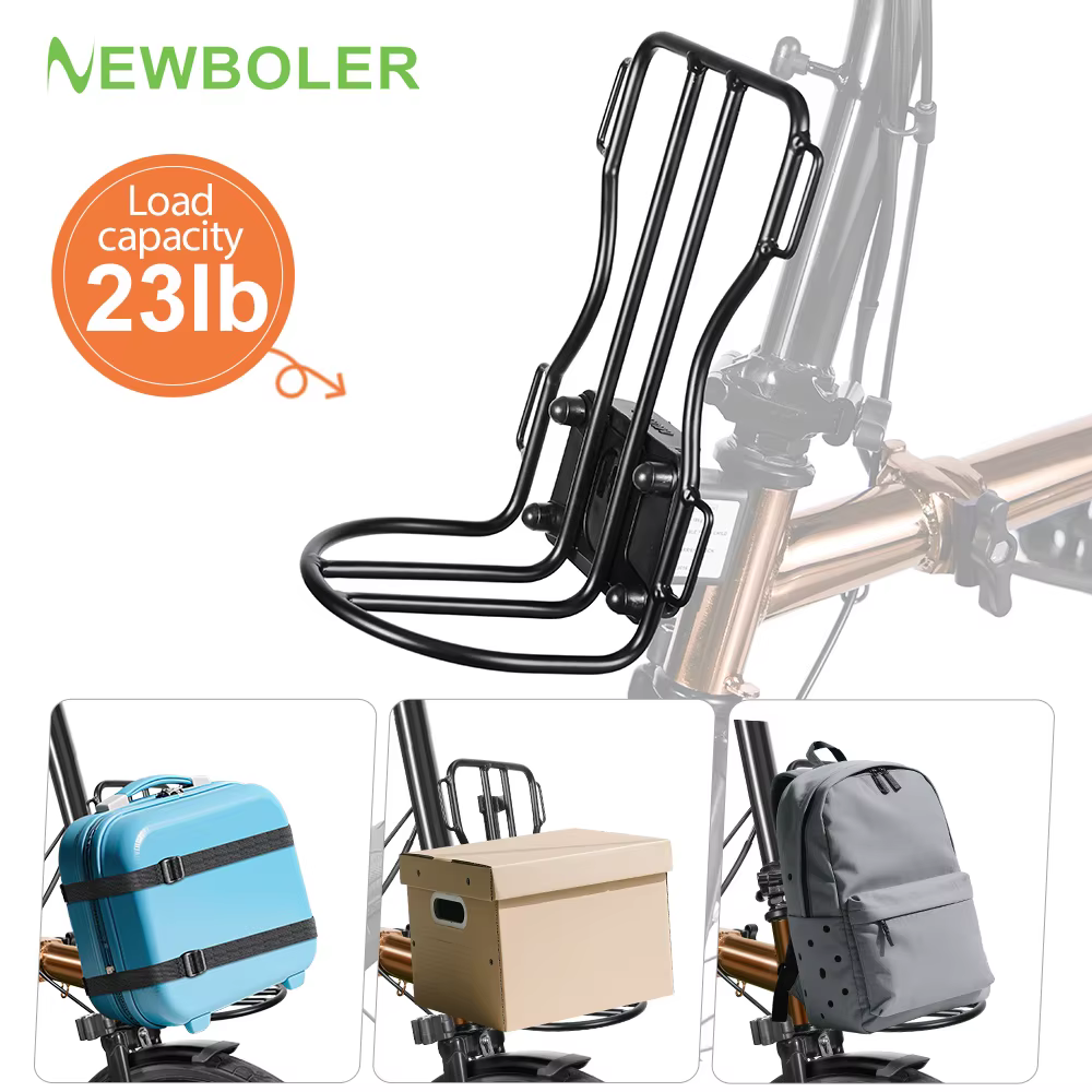 NEWBOLER Porte-bagages avant en métal pour vélo Brompton, étagère avant légère, porte-bagages, acces