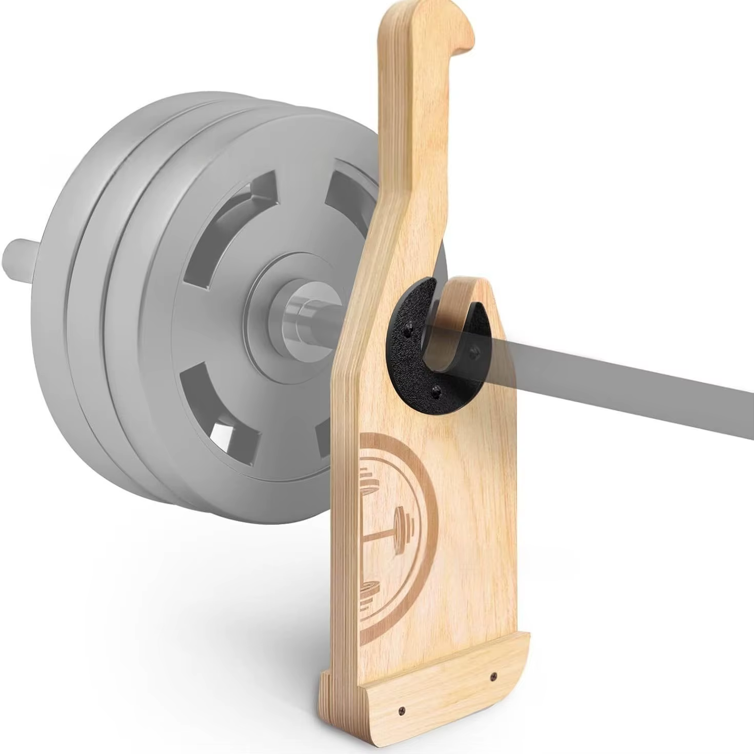 Cric d'haltères en bois pour barre d'entraînement au poids, support d'haltères adapté au chargement/