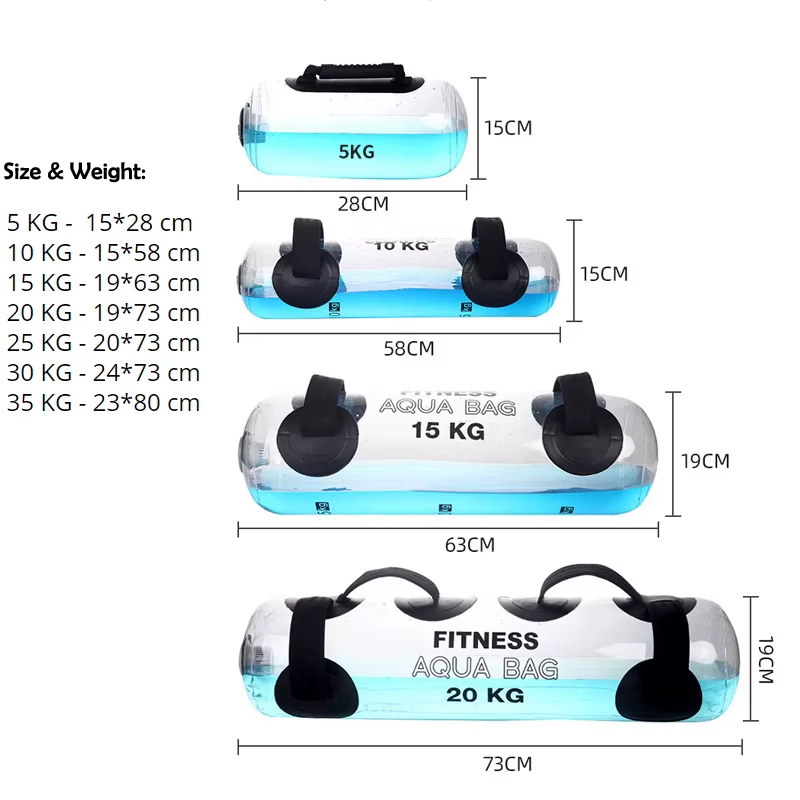 Sacs aquatiques pour entraînement musculaire, sacs de musculation à eau, sacs de fitness 25kg/35kg,
