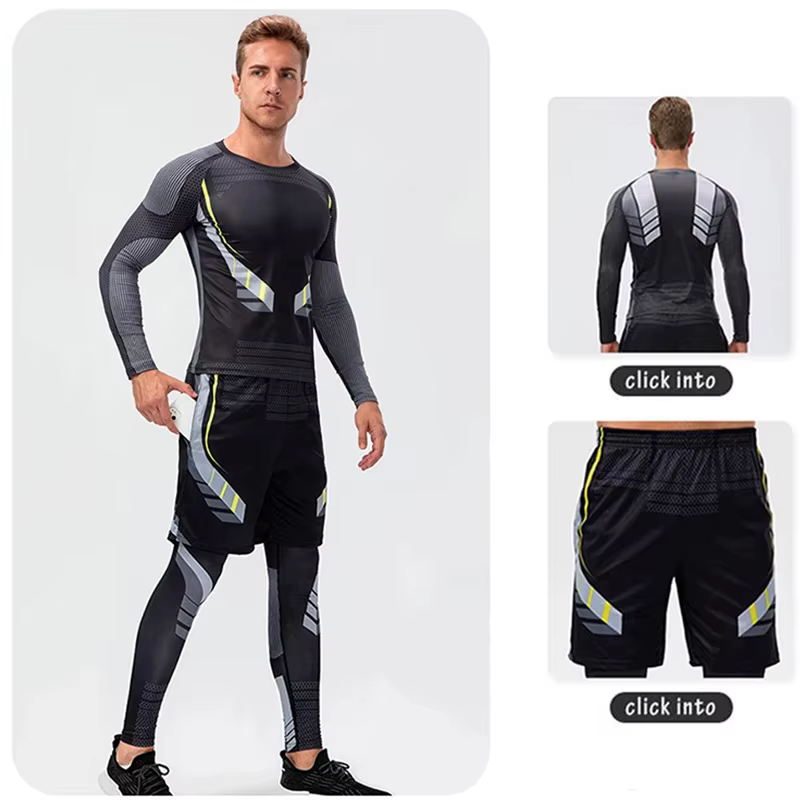 Leggings de course pour hommes, vêtements de Sport à séchage rapide, collants de Fitness, d'entraîne