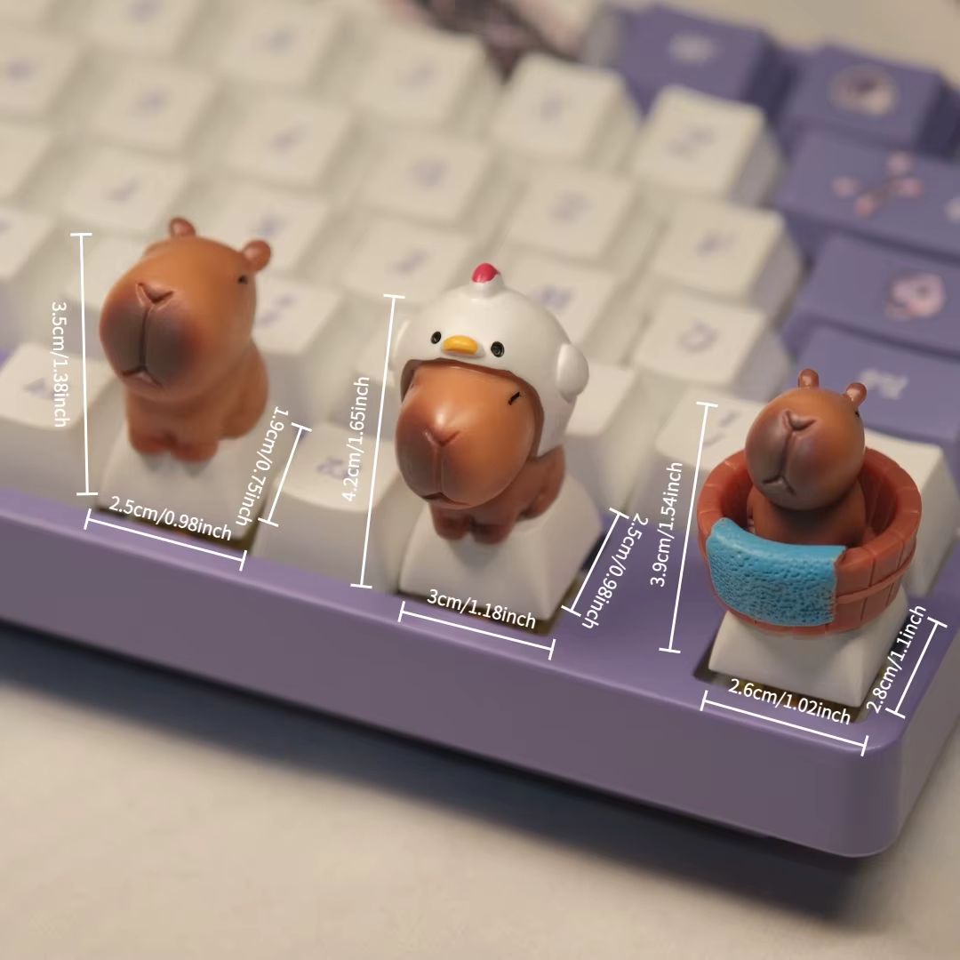 Capuchons de touches Capybara mignons, profil XDA ABS, ensemble de capuchons de clavier mécaniques personnalisés, Kawaii, bricolage, décoration de bureau, cadeau