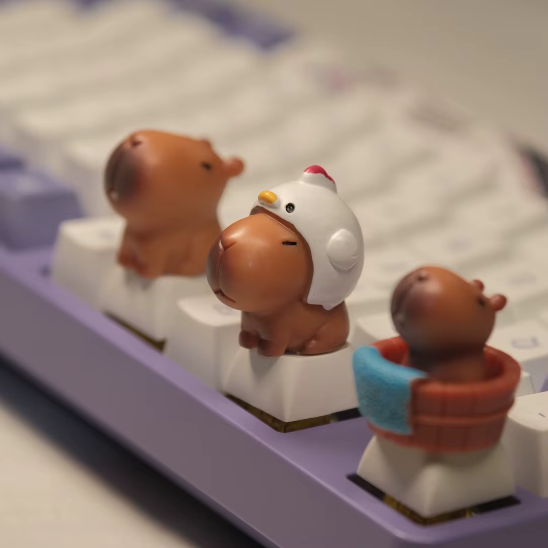 Capuchons de touches Capybara mignons, profil XDA ABS, ensemble de capuchons de clavier mécaniques personnalisés, Kawaii, bricolage, décoration de bureau, cadeau