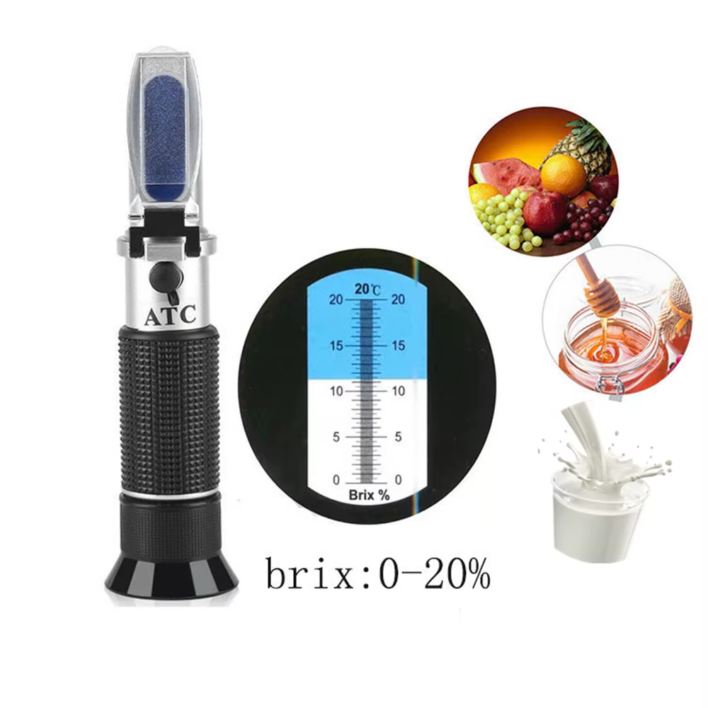 Réfractomètre portatif Brix 0-20%, Concentration de sucre avec testeur d'optique de douceur ATC pour le lait et les fruits