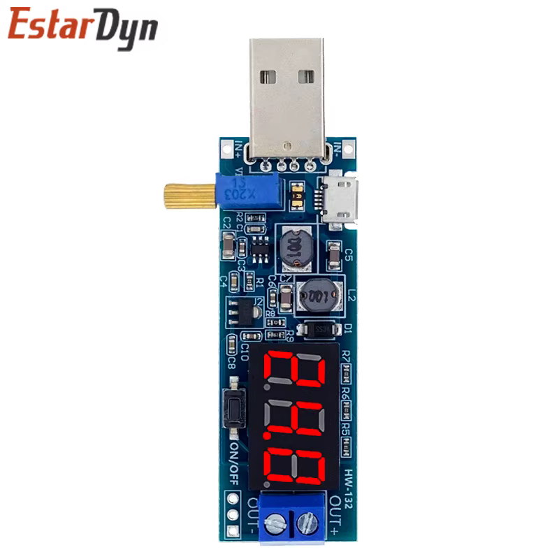 Convertisseur Boost Buck USB, Module d'alimentation élévateur/bas DC-DC 5V à 3.3V / 12V, sortie réglable DC 1.2V-24V