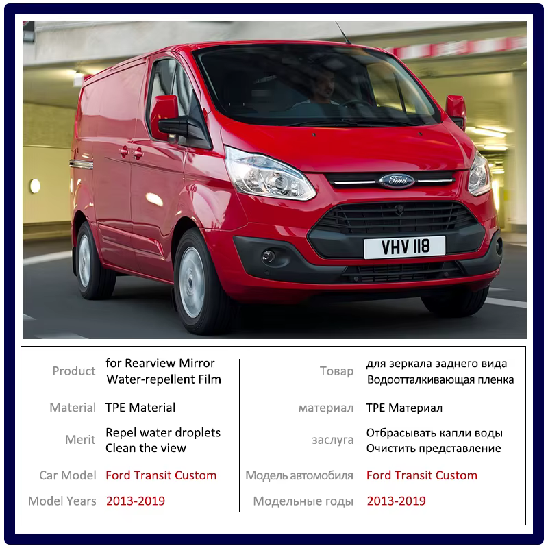 Pour Ford Transit personnalisé Tourneo personnalisé 2013 ~ 2019 couverture complète Anti-buée Film rétroviseur imperméable Anti-buée Films accessoires