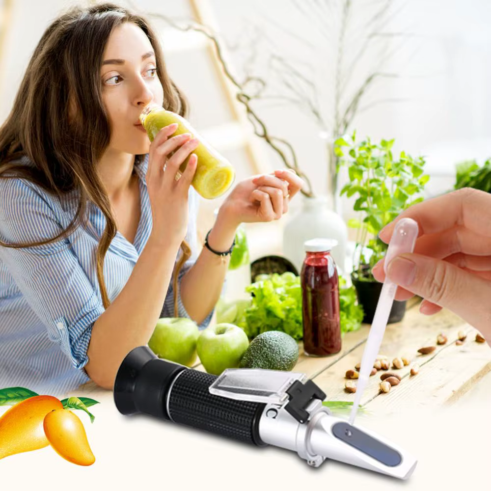 Réfractomirculation Brix à large gamme de 0 à 90%, miel, teneur en sucre, outil de mesure spécifique, utilisation du sucre, aliments, fruits, boissons