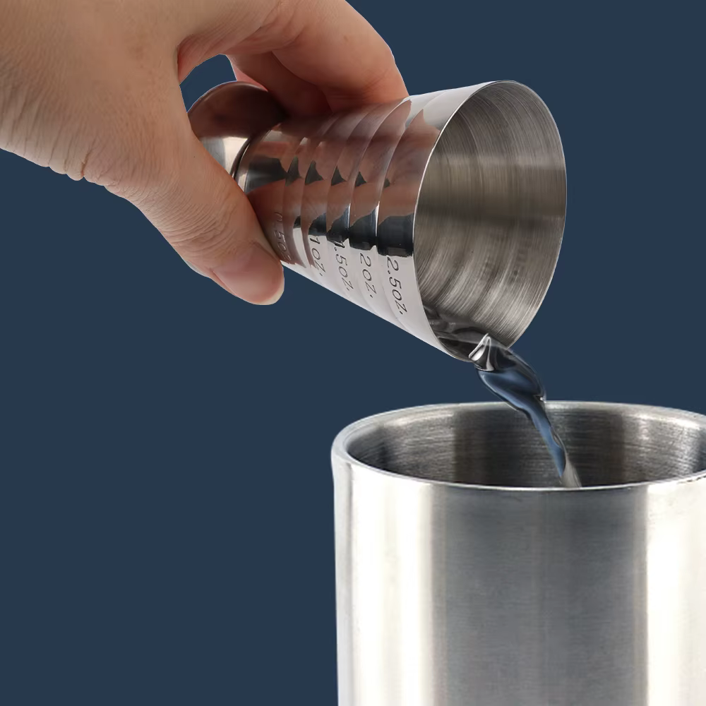Accessoires pour boissons mixtes, tasse à mesurer, Shaker à Cocktail, Jigger, outils pour Cocktail, Gadgets en acier inoxydable de 75ML