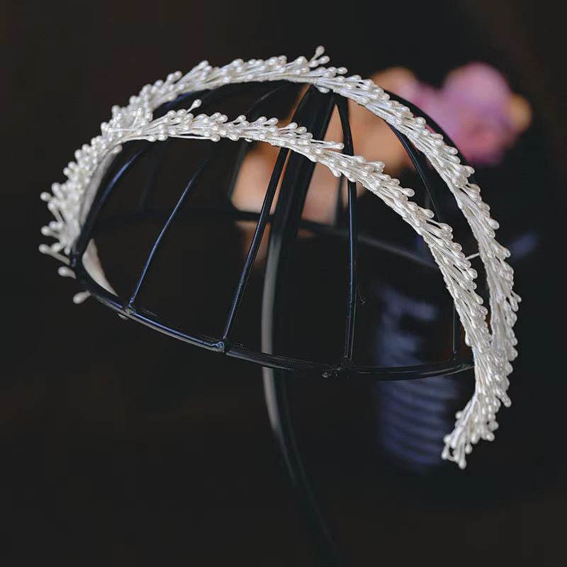Accessoires pour cheveux de mariage, couvre-chef blanc, bandeaux en feuilles pour mariées, couronnes pour femmes et filles, bijoux de mariée
