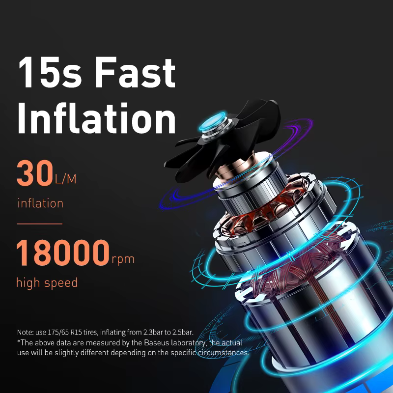 Baseus pompe de gonflage 12V compresseur d'air de voiture Portable pour motos vélo bateau gonfleur de pneu numérique Auto pompe d'air gonflable