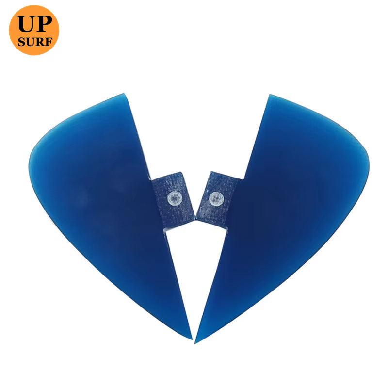 Aileron de planche de SUP UPSURF FCS/UPSURF FUTURE à double fixation, aileron central Knubster, aileron central de surf bleu
