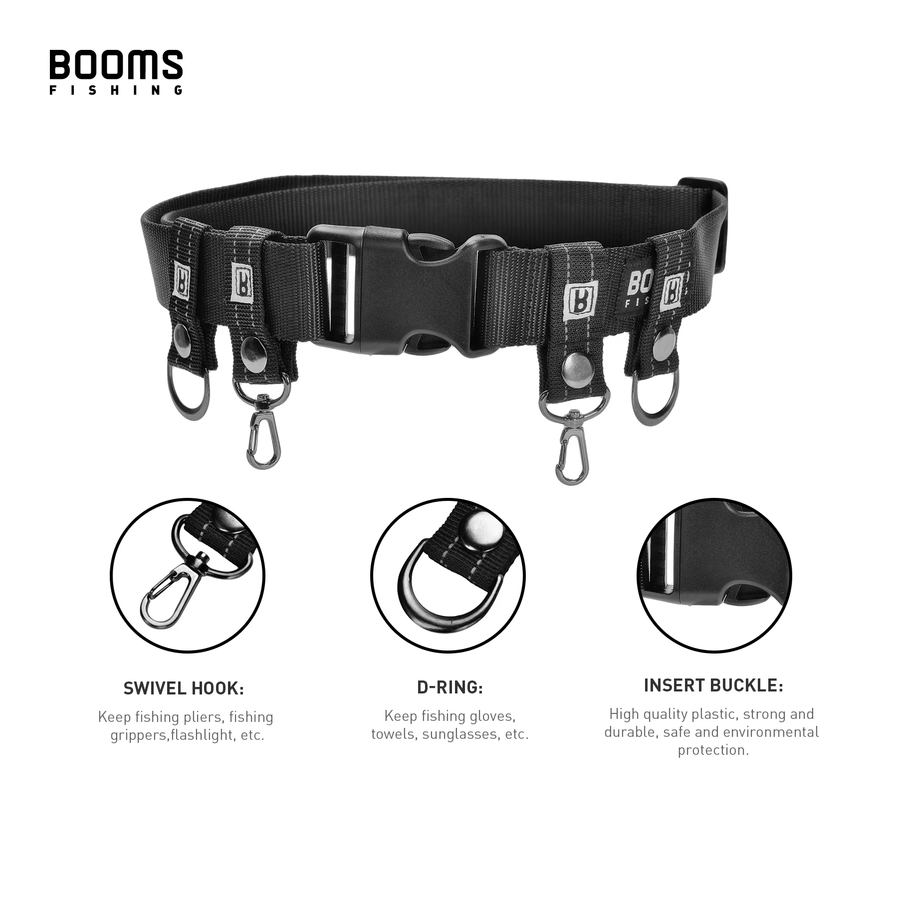 Booms Fishing FB2 ceinture de pêche outils de pêche légers accessoires d'équipement Wader ceintures de taille de combat