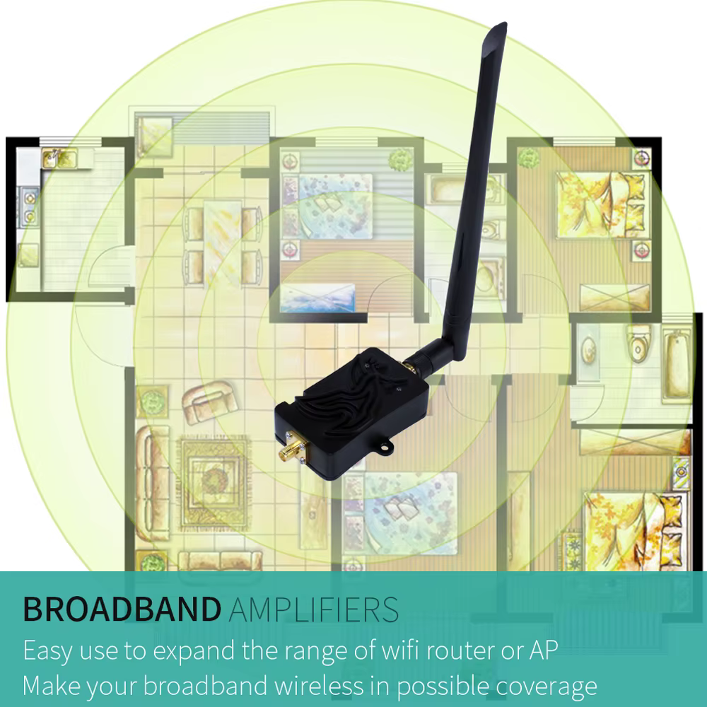 EDettes-Amplificateur de signal Wifi, 2.4GHz, 8W, routeur, extension de la portée 6dBi, adaptateur d'antenne sans fil, stérilisation 11b/g/n
