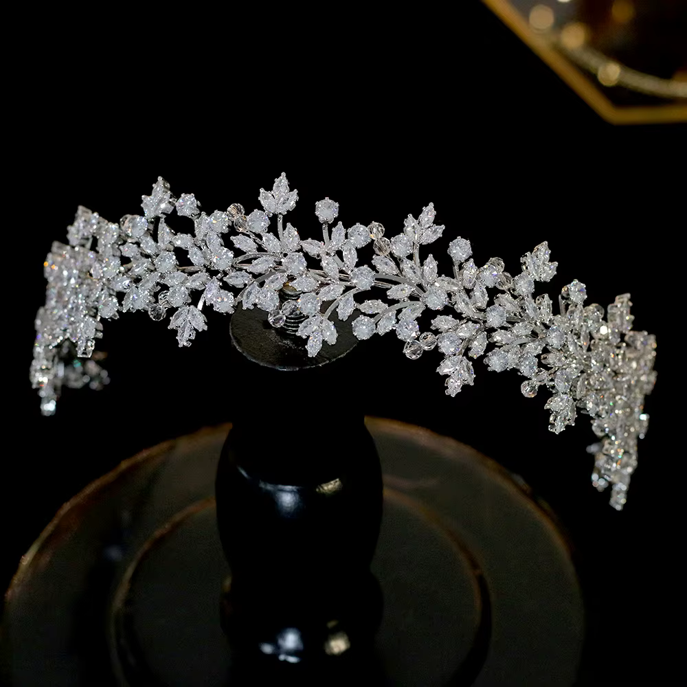 Couvre-chef de mariée, accessoires pour cheveux, bijoux, couronnes pour femmes, accessoires de mariage, couronne en zircone cubique, diadème, cadeau de demoiselle d'honneur