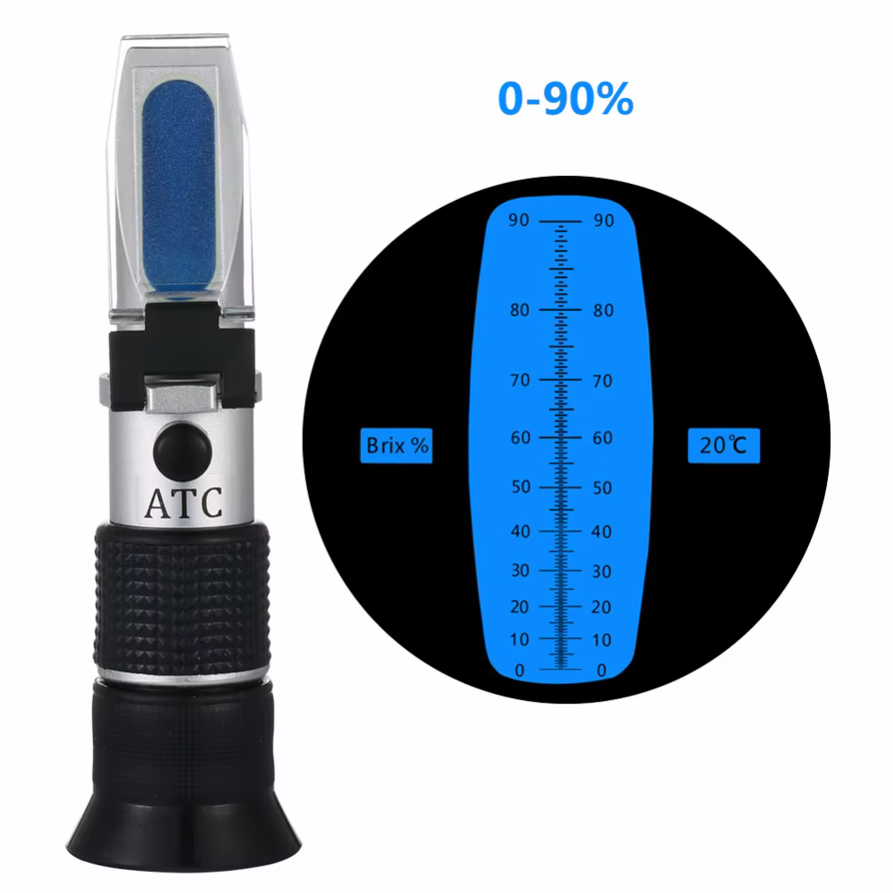 Réfractomirculation Brix à large gamme de 0 à 90%, miel, teneur en sucre, outil de mesure spécifique, utilisation du sucre, aliments, fruits, boissons