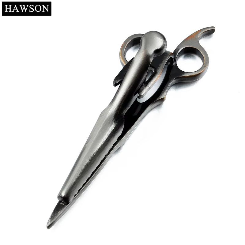 HAWSON ciseaux pince à cravate hommes Style Punk cravate barre mode nouveauté cravate accessoire pour Rock fête chemises formelles