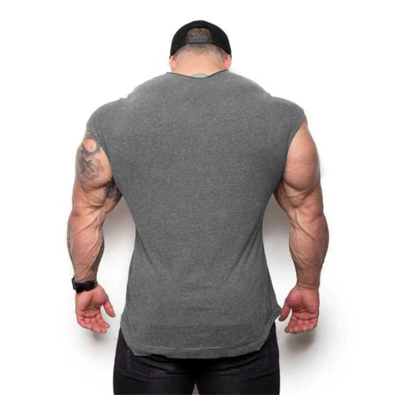 Vêtements de musculation pour hommes, gilet de fitness en coton sans manches