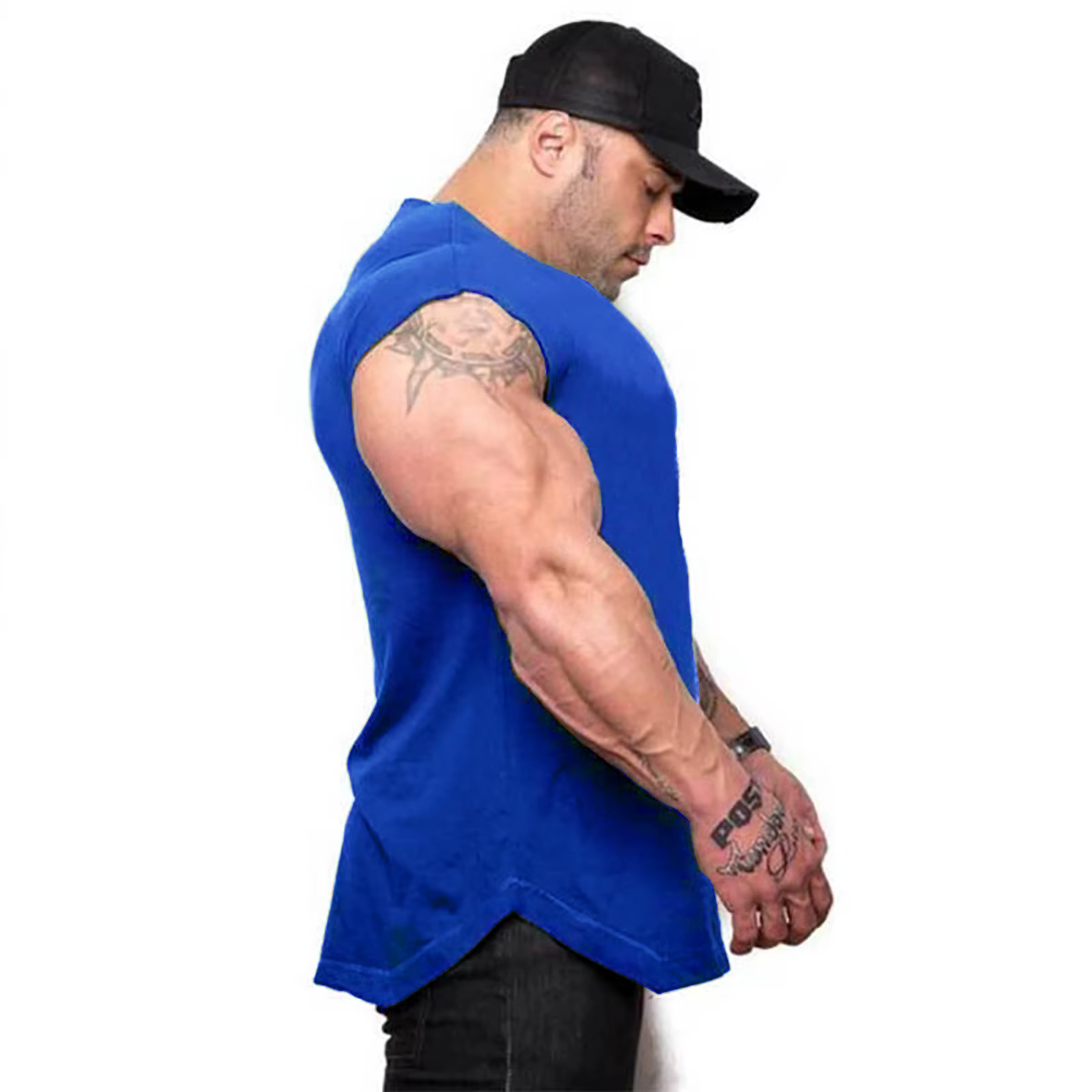 Vêtements de musculation pour hommes, gilet de fitness en coton sans manches