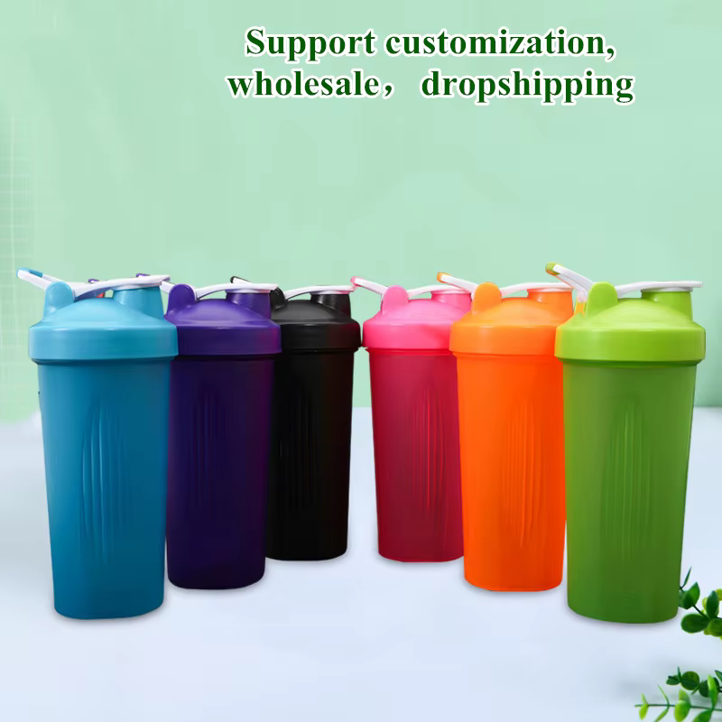 Shaker en poudre coloré avec poignée, tasse de sport de plein air, shaker de fitness, 10000, 600ml
