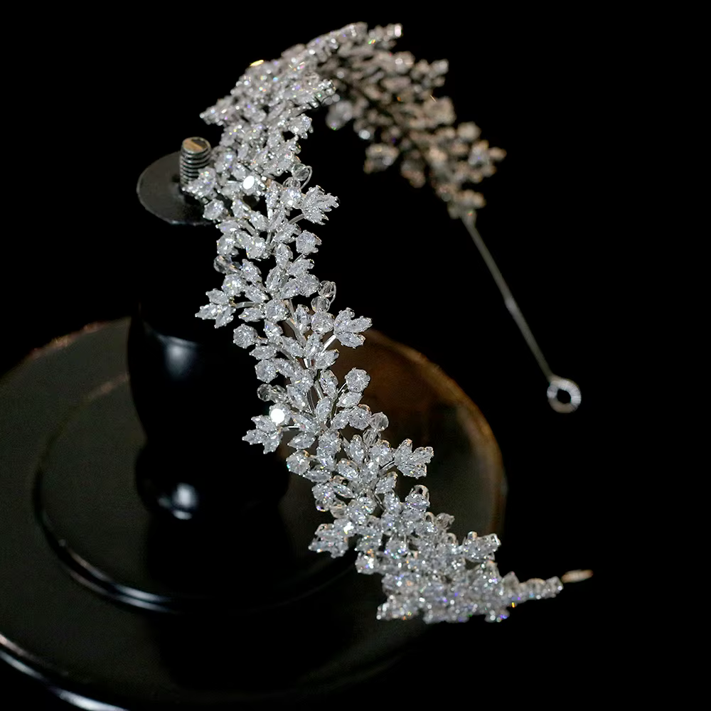 Couvre-chef de mariée, accessoires pour cheveux, bijoux, couronnes pour femmes, accessoires de mariage, couronne en zircone cubique, diadème, cadeau de demoiselle d'honneur