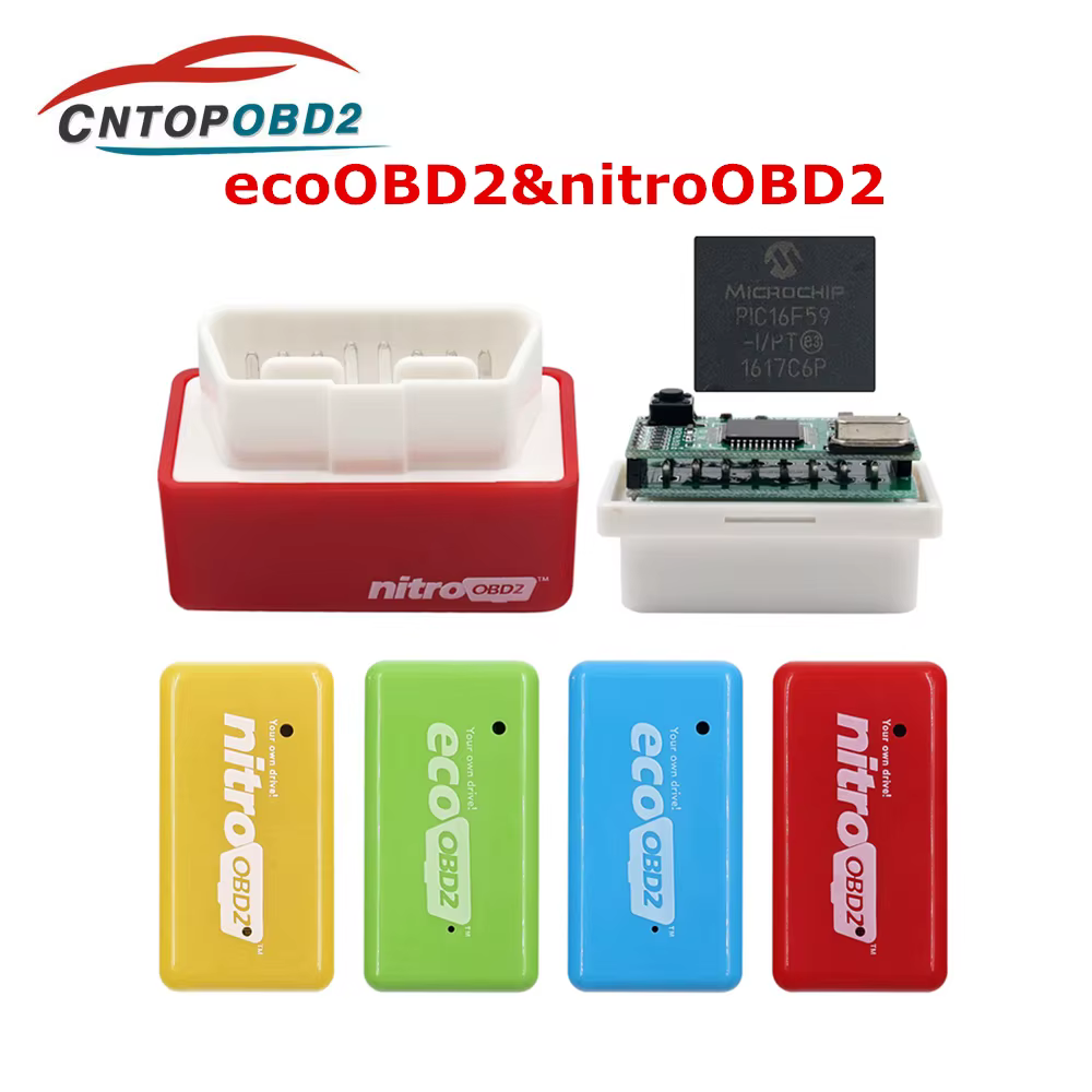 Nitro OBD2 EcoOBD2 Double boîte de réglage de puce ECU NitroOBD2 Eco OBD2 pour voiture Diesel Benzine 15% de carburant économiser plus de couple de puissance livraison gratuite