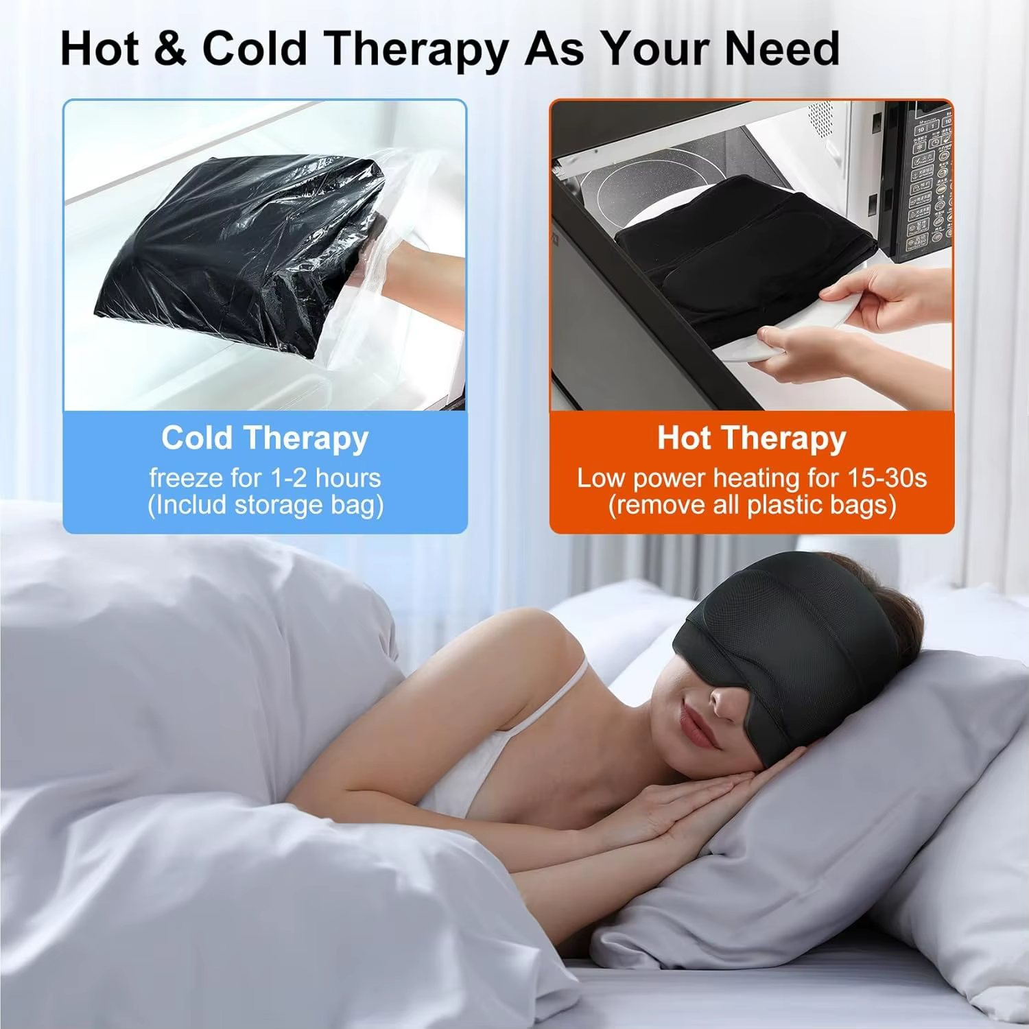 Chapeau de soulagement de la Migraine avec masque pour les yeux en Gel