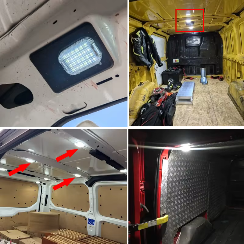 2 pièces pour Ford e-transit 2022-2024 Transit Connect 2014-2023 pour Ford Transit personnalisé LED intérieur Cargo dôme lumière accessoires de voiture