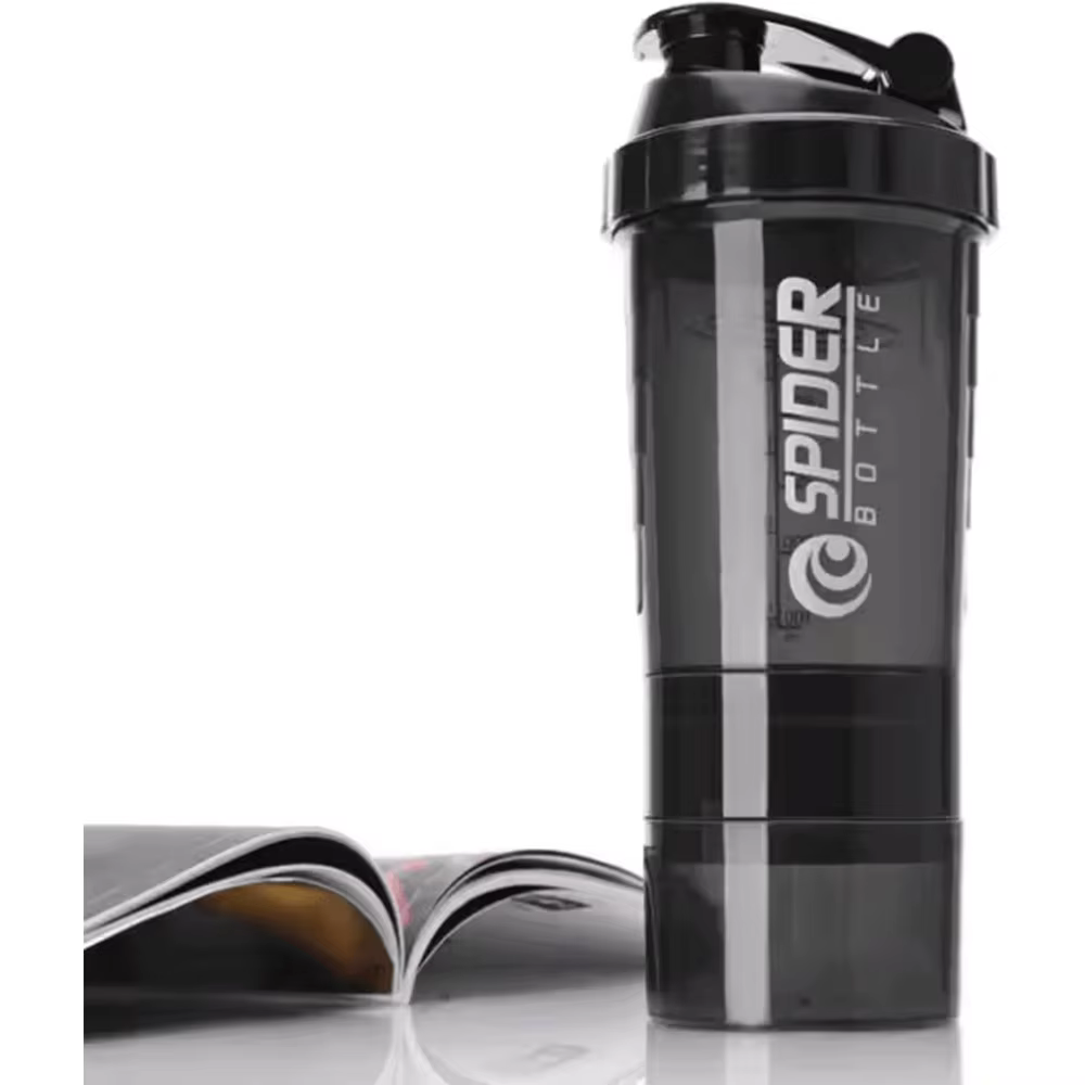 Bouteille Shaker à 3 Couches en Plastique pour Exercice de Musculation