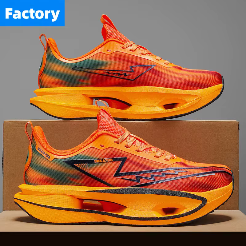 Chaussures de course Marathon Spécialité Homme Sport Plaque Carbone Respirantes Ultralégères Femme Confortables Athlétiques Amorti Stabilité Baskets
