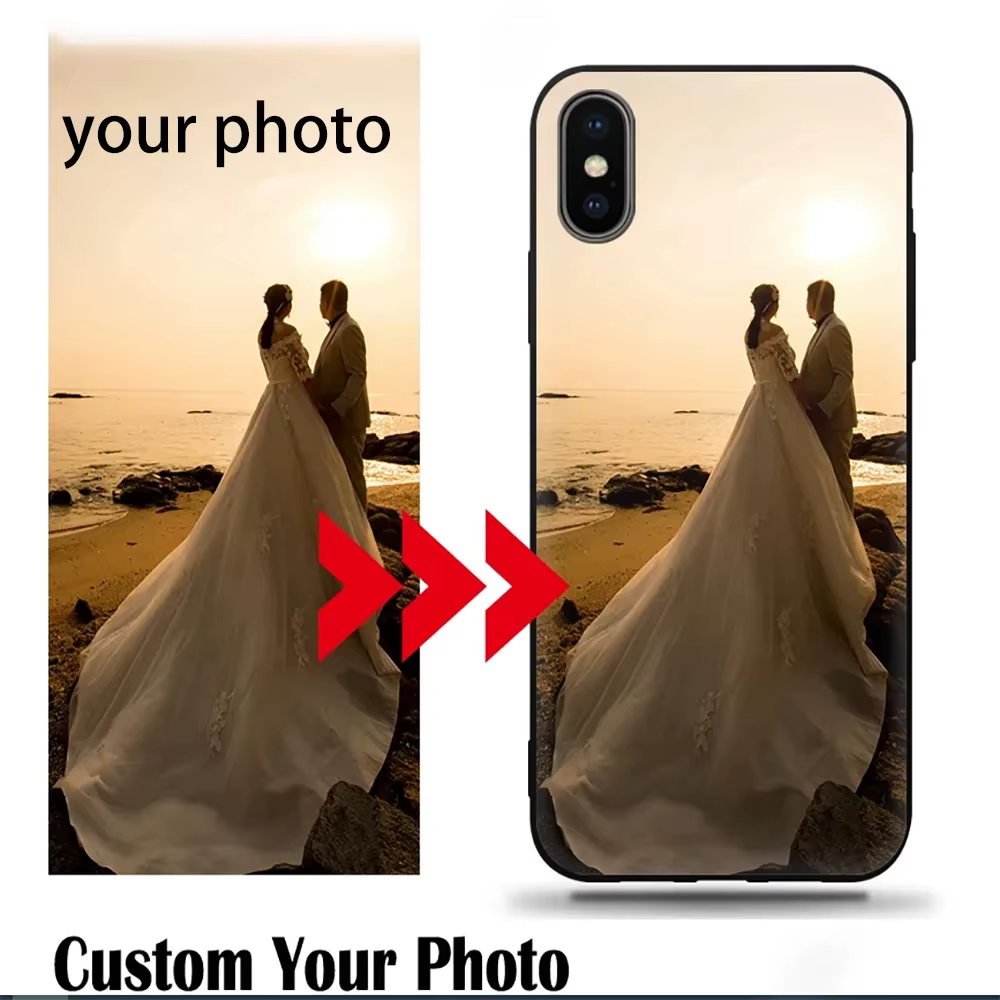 Coque de téléphone Photo à faire soi-même, étui en verre de Silicone pour iPhone 17 Pro Max Air 16 Plus 15Pro 14 13 12 Mini 11
