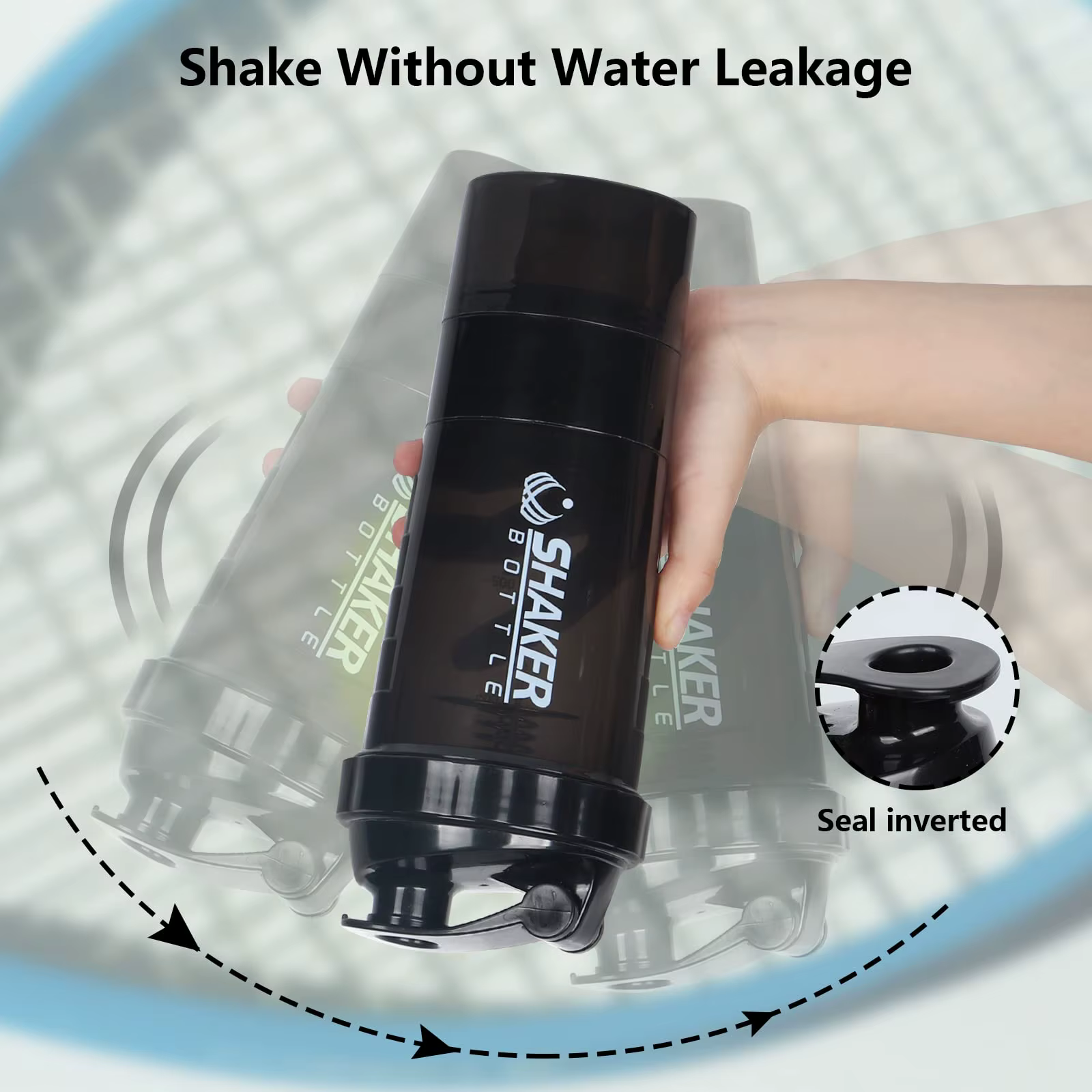 Bouteille shaker à 3 compartiments pour protéines