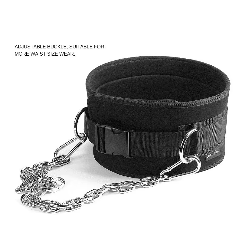 Ceinture de trempage spécifique au gymnastique avec chaîne en métal robuste pour la musculation et les tractions