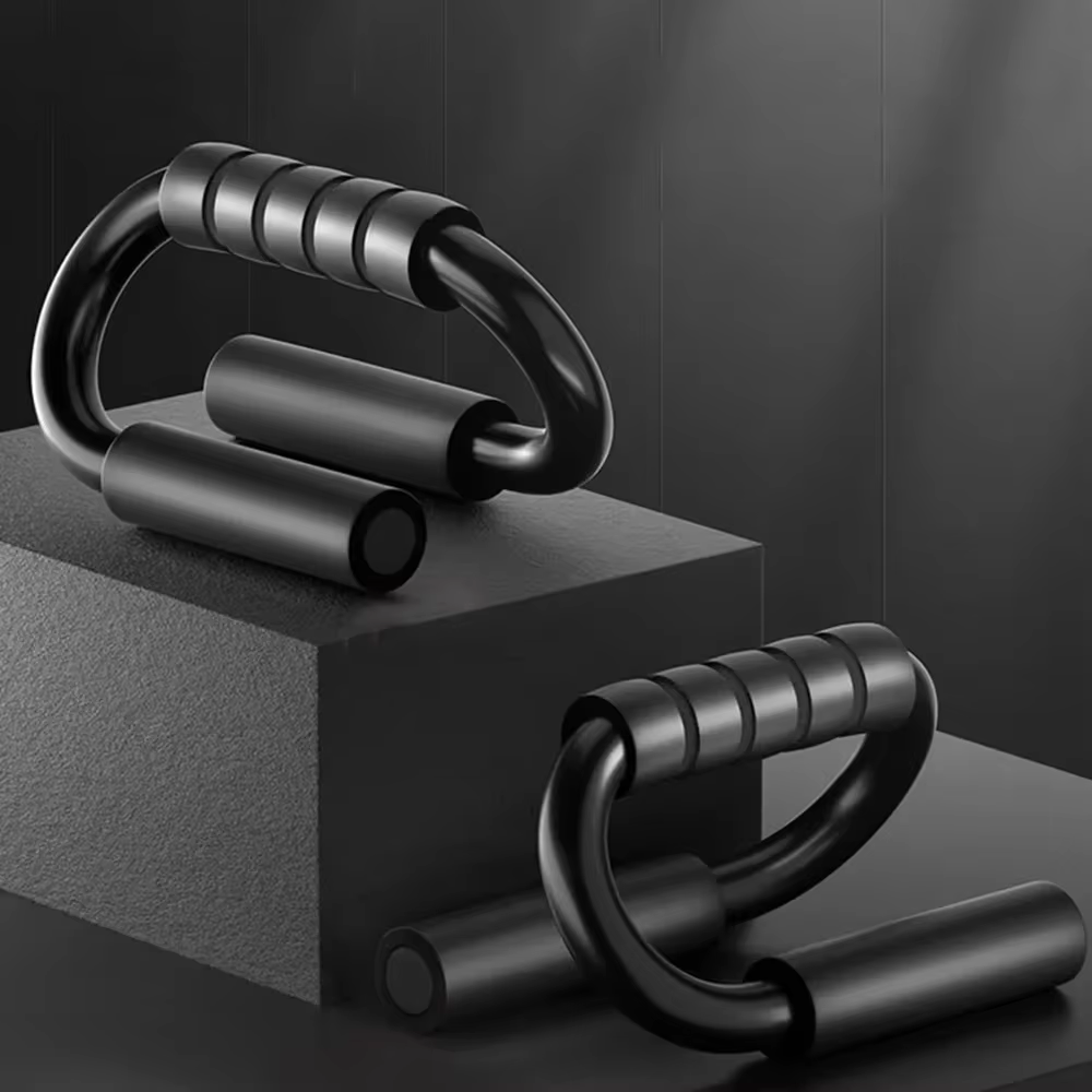 1 paire de barres de musculation de type S avec poignées en mousse antidérapantes