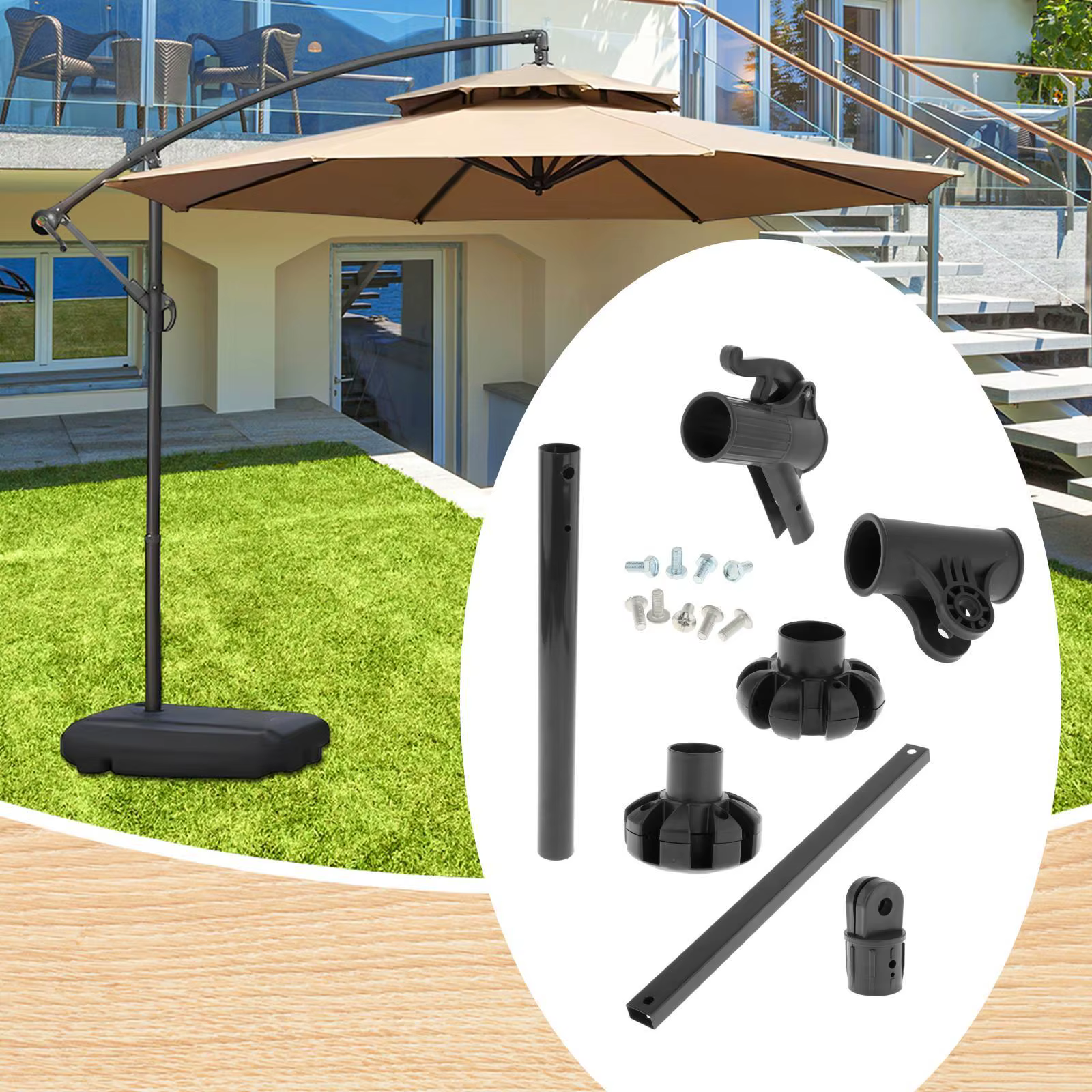 Accessoires pour parasols de patio, remplacement durable pour parasols suspendus latéraux,