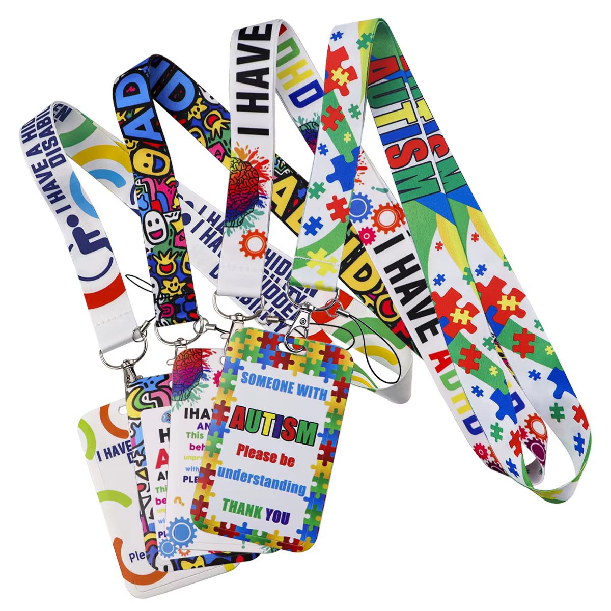 Lanière médicale tdah pour clés, couverture de carte d'identité, porte-Badge, médecin, infirmière, téléphone, sangles de cou, porte-clés, accessoires en corde