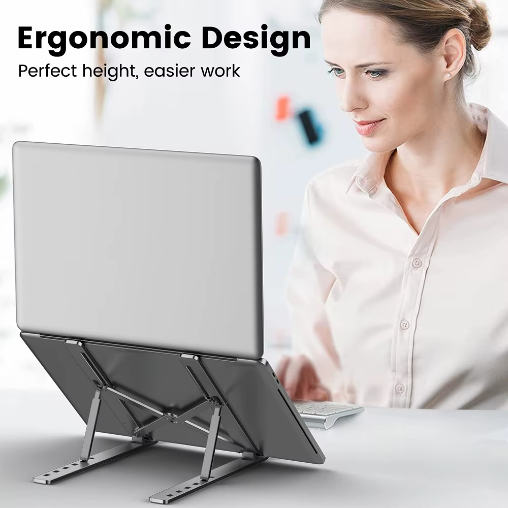 Support réglable en alliage d'aluminium pour ordinateur Portable, support de refroidissement de levage pour Macbook Lenovo, accessoires pour ordinateur Portable