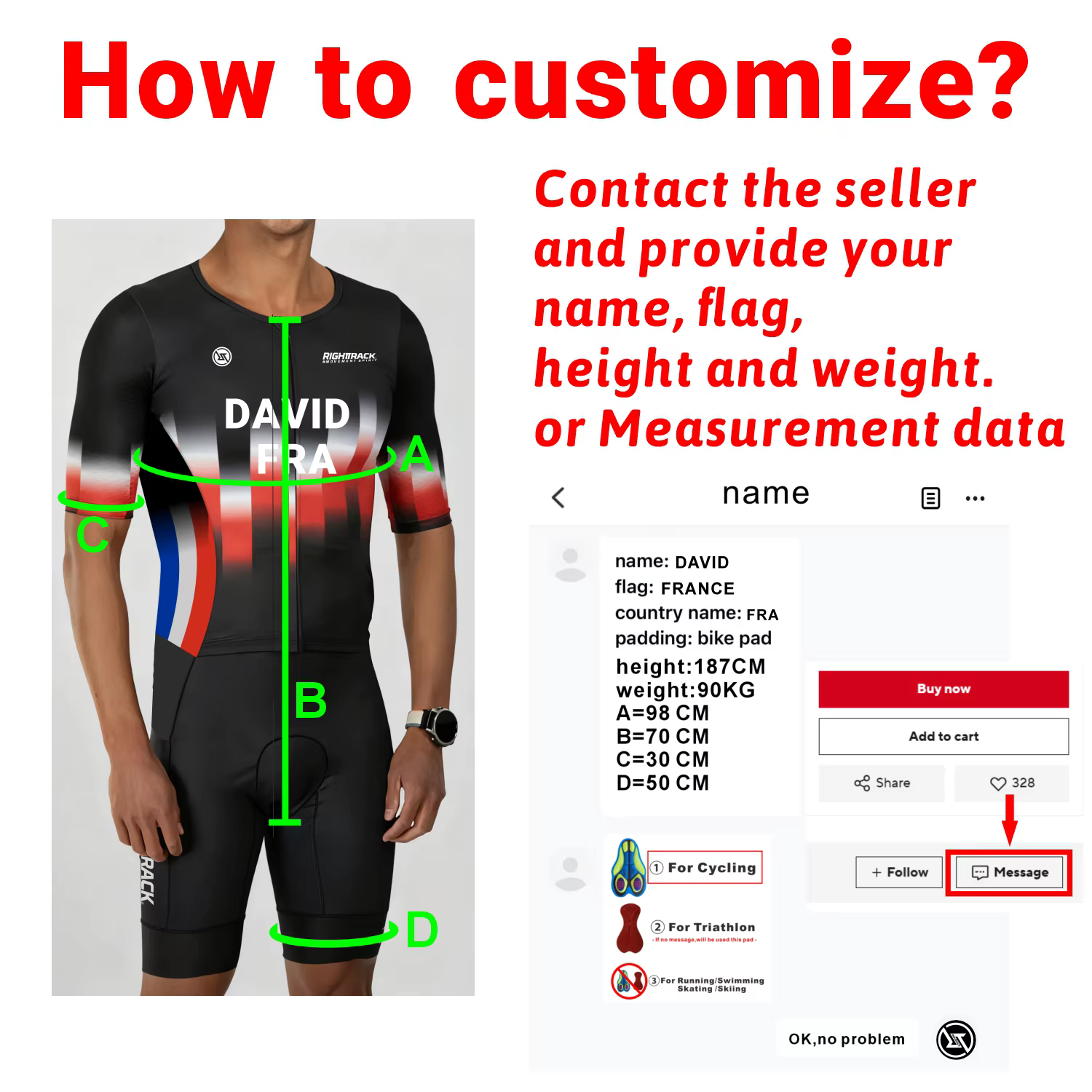 Impression sur demande Trisuit personnalisé Triathlon combinaison vêtements