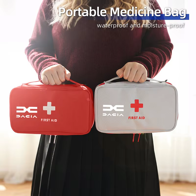 Accessoires de voiture, Kit de premiers secours, sac à médicaments Portable, boîte d'urgence extérieure pour Dacia Duster Logan Sandero Lodgy Dokker Stepway