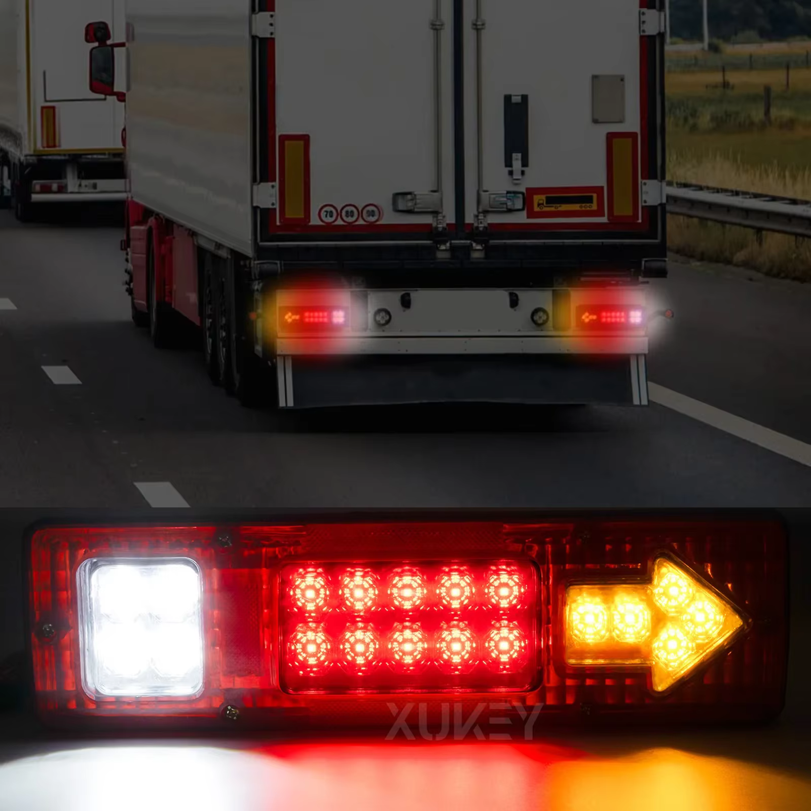 Barre de feu arrière de camion à LED, pour camion, bateau, remorque, pick-up, camping-car, UTV, UTE, furgons, clignotant, frein, feu arrière de marche arrière