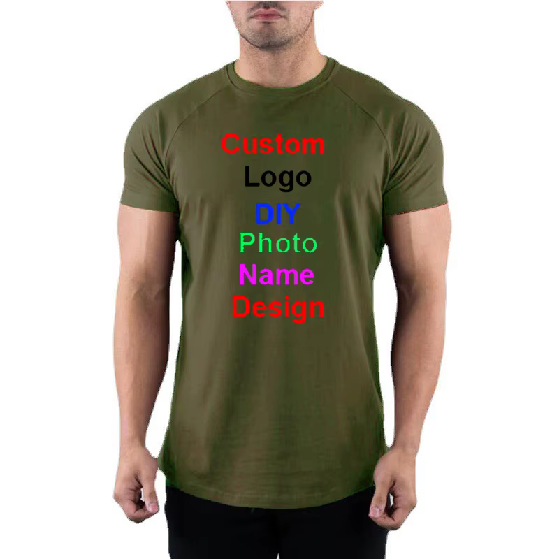 T-shirt à manches courtes en coton à col rond pour hommes