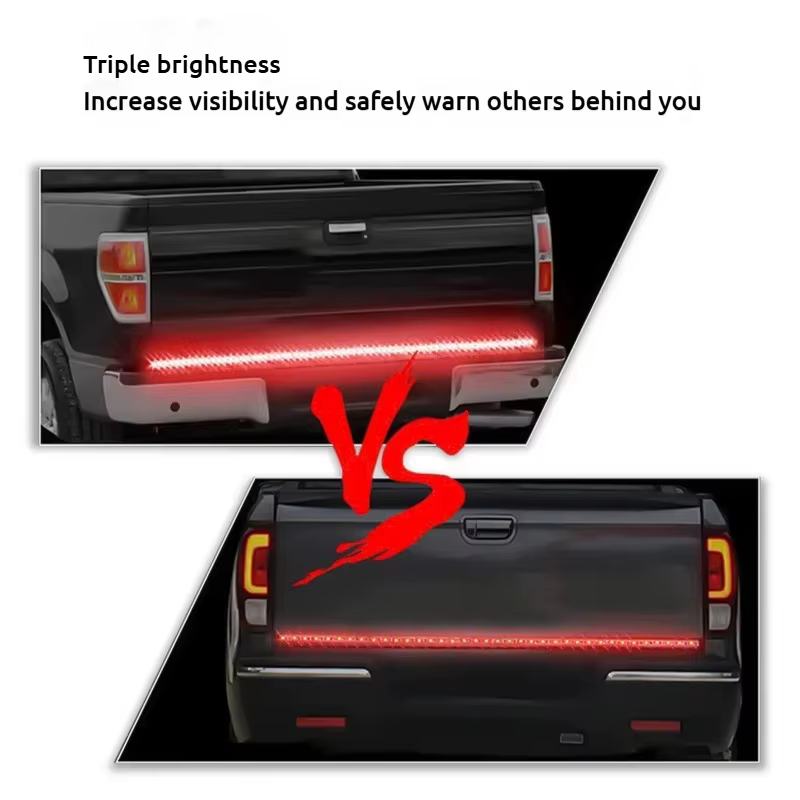 Barre lumineuse LED pour hayon de camion, 5 fonctions : clignotant, feux de circulation, feux de freinage, feux de recul, feux de détresse, 60 pouces, pour pick-up, SUV, remorque