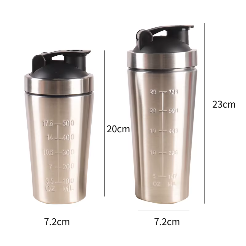 Bouteille Shaker de poudre de protéines en acier inoxydable