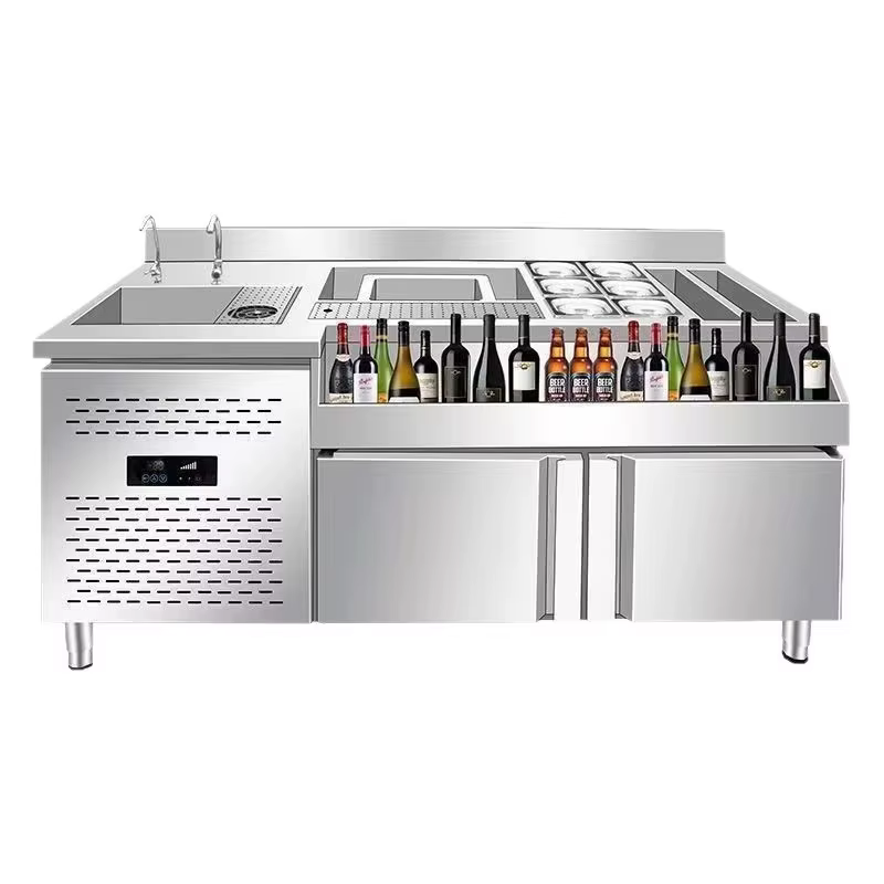 Station de bar portable pour événements, restaurants, hôtels, bars, comptoir en acier inoxydable, station à cocktails OME